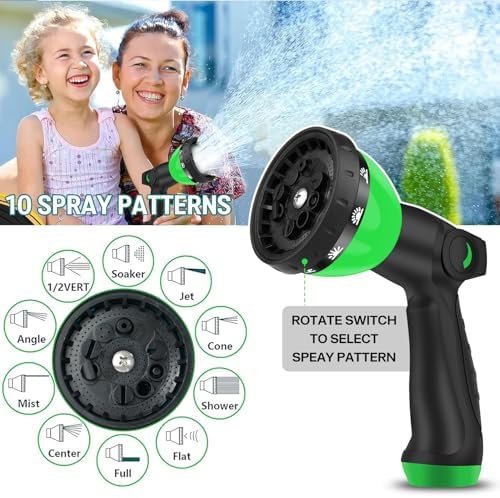 Expandable Garden Hose 100FT-Expanding Water Hose with Thumb-Controlled 10 Spray Nozzles&3750D Outer Fabric, Durable Collapsible Latex Core, Ultra Lightweight & Flexible - Image 4