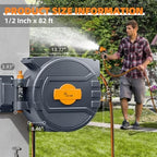 Retractable Garden Hose Reel 1/2 in x82 ft,Auto Slow Rewind System - Image 6