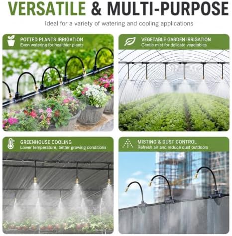 Garden Misting System Tee Nozzle - Greenhouse Humidifier Atomizer Watering Kit for Efficient Irrigation & Plant Care, Perfect for Outdoor & Indoor Use - Image 7