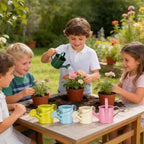 DOITOOL Kids Metal Watering Can for Gardening, 5Pcs Small Iron Watering Can Garden Watering Bucket for Gardening Plants Flowers (Mixed Color) - Image 2