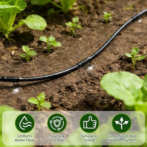 Kalolary 182FT 1/2" Drip Main Hose & 6" Spacing Roll 1/4" Dripline Tubing - Image 5