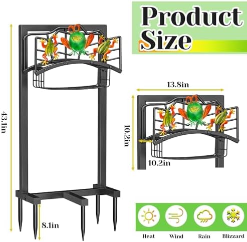 Garden Hose Holder, Water Hose Reel Stand with Storage Basket Holds 151ft - Image 2