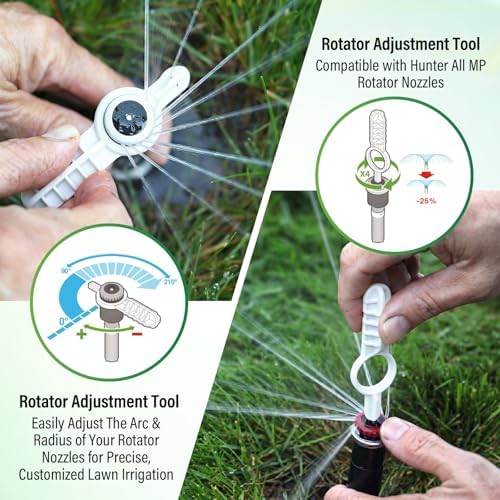 7 Sprinkler Head Tool Kit, Compatible with Hunter/Rain Bird, MP PGP Sprinklers Head Pull Up Repair Tool, Rotor Adjustment Screwdriver, Nozzle Tools, Nozzle Insertion Collar & Sprinkler Keys - Image 5