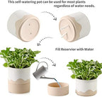 Nihow Ceramic Self Watering Plant Pot for Indoor Plants, 6 Inch,Cream White - Image 3