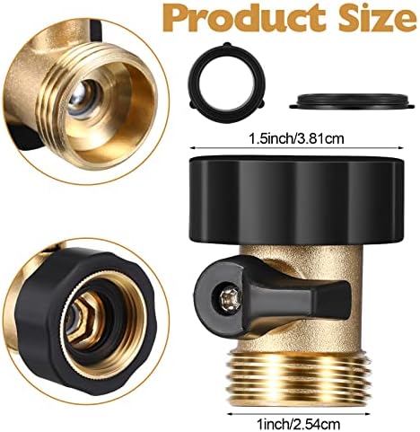 Tudomro 8 Pack Garden Hose Shut Off Valve Durable Heavy 3/4 Brass Shut Off Valve for Garden Hose with Extra Pressure Washer Water for Household Cleaning - Image 2