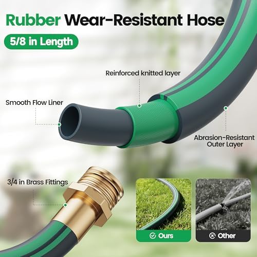 Garden Retractable Hose Reel, 5/8 in x 50 ft Wall Mounted Garden Hose Reel with Any Length Lock, Upgraded Slow Return System and 180°Swivel Bracket - Image 3