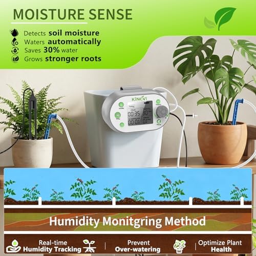 Automatic Plant Waterer, Plant Watering Device for 15 Pots, Indoor Plant Watering System, Auto Drip Irrigation Kit Programmable Water Timer with Smart Humidity Detection - Image 2