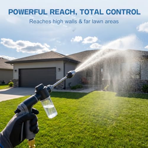 High Pressure Hose Nozzle, Pressure Washer Gun with 360° Rotating Head, 4 Adjustable Spray Modes Power Washer Nozzle for 3/4" Garden Hose, Suitable for Car Yard Patio Pets Washing (B) - Image 7