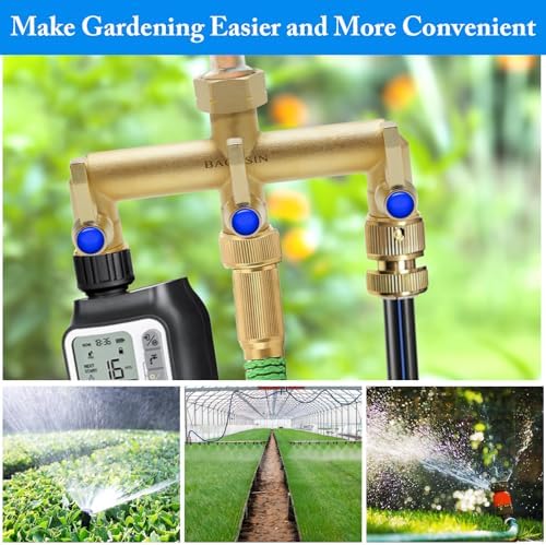 Brass Garden Hose Splitter, 3 Way Hose Splitter, Outdoor Hose Splitter, Outlet for Regulating and Shutting Off Water Flow - Image 5