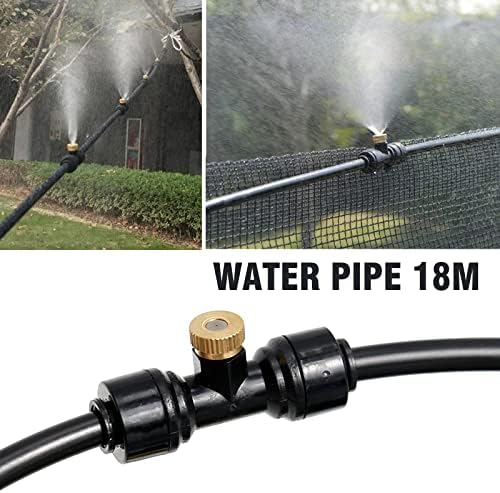 UOIENRT Misting Cooling System, 18M (59FT) Misting Line, Brass Mist Nozzles(26er) and 1 Pcs Brass Adapter Outdoor Mister for Garden Greenhouse Patio - Image 6