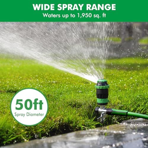 RESTMO Gear Drive Sprinkler with Metal T-Spike Base,Green - Image 3