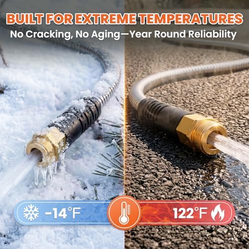 Cesun 25 ft Metal Garden Hose with 10 Function Nozzle, 25 foot x 5/8" - Image 7