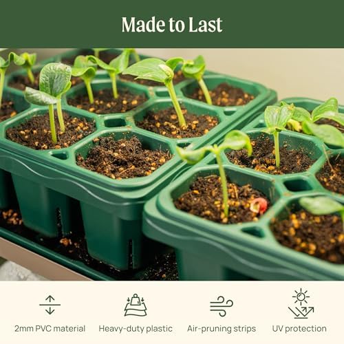 Vego garden Giga Seedling Trays - 16 Pack 9-Cell UV-Resistant Reusable Starter Trays for Greenhouse/Garden (No Lids) - Image 3