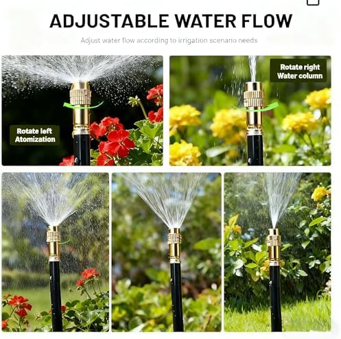 Drip Irrigation System，360° Bendable Drip Irrigation Kit Automatic Irrigation System for Garden, Adjustable Garden Watering Misting System for Greenhouse, Yard, Lawn, Plant(66FT) - Image 4