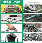 HERZO 50FT Metal Garden Hose, Ultra Flexible Stainless Steel Water Hose, Non-Kinking, Leak-Resistant Design with Solid Brass Connectors - Image 4