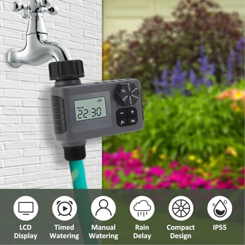 Sprinkler Timer Programmable Irrigation Controller with Manual Watering for Garden Soaker Hose Systems - Image 5