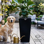 KOL Planters for Outdoor Plants, 28 Inch Tall Black Plant Pots, 2 Pack - Image 5
