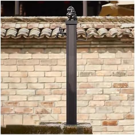 Floor Mounted Faucet Outdoor Water Pipe Vertical Fountain Irrigation Column,304 Stainless Steel Vertical Garden Water Column, Outdoor Independent Water Pipe with Lockable Copper Faucet, 116c by Unknown