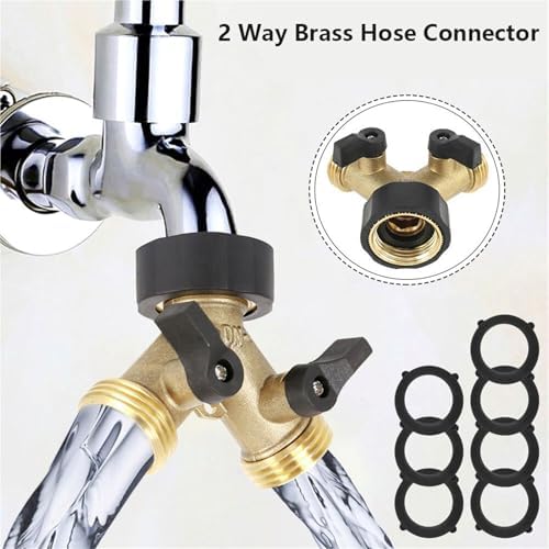 Hose Splitter Brass 2 Way Garden Hose Connector 3/4 Thread Y Shape Hose Spigot Adapter Water Hose Splitter for Farm for Water Faucet & Spigot - Image 3