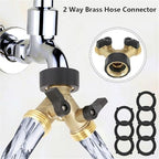 Hose Splitter Brass 2 Way Garden Hose Connector 3/4 Thread Y Shape Hose Spigot Adapter Water Hose Splitter for Farm for Water Faucet & Spigot - Image 3