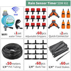Garden Supplies 50M-5M DIY Drip Irrigation System Automatic Watering Garden Hose Micro Drip Watering Kits with Adjustable Drippers Nozzle(KIT009-50M) - Image 2
