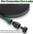Flat Soaker Hose 50ft (25ft 2-Pack) for Garden // Drip Hose for Garden Beds, Lawns and Trees // Heavy Duty Leakproof Design with Quick Connect // Linkable Irrigation System for Vegetables and Flowers - Image 3