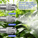 M METERXITY 1-Set Brass Misting Nozzles Tee, 12inch/30cm Tube Len 3-in-1(Dripping, Spraying, Shutoff) Adjustable Copper Mister Sprayer for 0.31"/8mm Tubing Irrigation [Silver Tone/Black] - Image 5