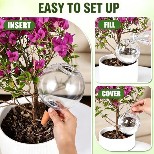 4Pcs Plant Watering Globes, 17oz Self-Watering Bulbs with Terracotta Spikes - Image 4