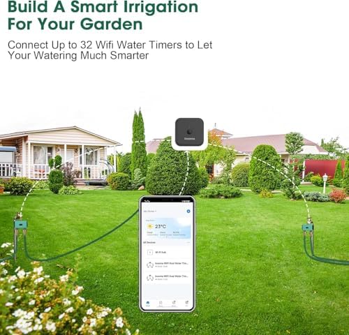 Smart WiFi Sprinkler Timer with Gateway, 2 Water Outlet Garden Hose Timer - Image 4