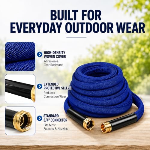 50FT Garden Hose, 5/8-Inch Flat Ultra Lightweight Flexible & Kink Free - Image 3
