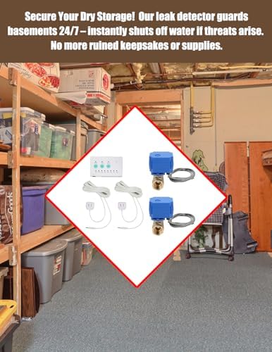 Water Leak Shut Off Valve System for 1/2 Inch Pipes, Dual BSP Valves with Alarm & Visual Alerts, Protection for Laundry, Water Heaters, Bathrooms - Image 6