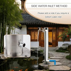 Stainless Steel Water Hose Stand with Copper Faucet, Vertical Garden Water Column, Outdoor Side Inlet, Durable Landscape Feature for Gardens, Patios, and Yards (Antique 1) - Image 5