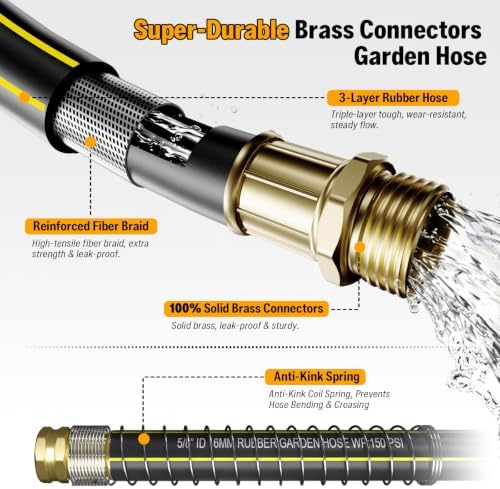 Garden Hose Holder with 45ft Kink Free Water Hose Kit - Image 4