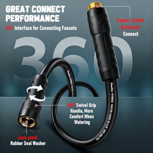 Garden Hose 50 ft x 5/8", NON-EXPANDABLE Heavy Duty Premium Flexible Hose - Image 3