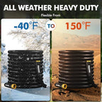 200 FT Heavy Duty Garden Hose, 5/8 in Rubber Water Hose, Black - Image 4