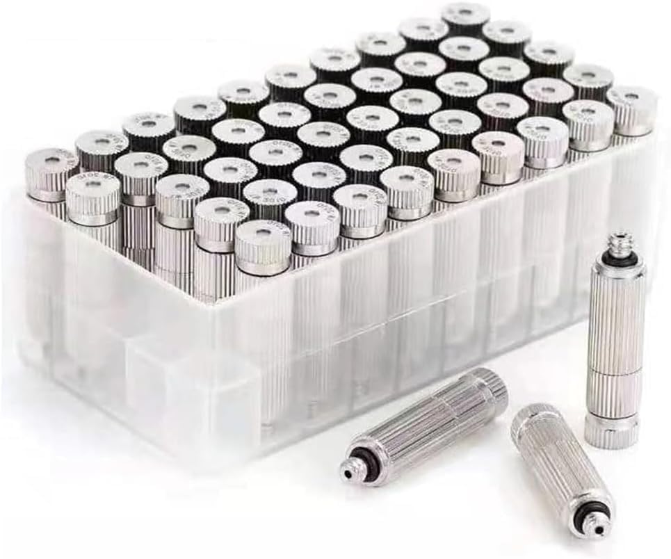 50Pcs High Pressure Misting Nozzles 10/24 UNC - Brass/Stainless Steel (2/3 Sections, 0.1-0.8mm Hole) for Cooling/Greenhouse Stainless Steel-3 Sections 0.15mm hole diameter by Unknown