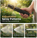 Heavy Duty Adjustable Twist Hose Nozzle Jet Sweeper Nozzle, Hydroblast Power Nozzle for Garden Hose, 2026 New Home Car Wash Water Gun for Patio Cleaning, Plant Watering & Pet Washing (1) - Image 4