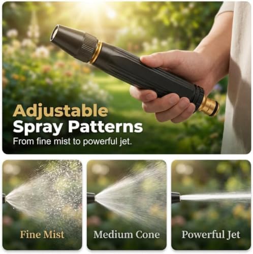 Heavy Duty Adjustable Twist Hose Nozzle Jet Sweeper Nozzle, Hydroblast Power Nozzle for Garden Hose, 2026 New Home Car Wash Water Gun for Patio Cleaning, Plant Watering & Pet Washing (2) - Image 2