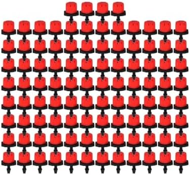 Irrigation System forgarden Water Dropper Head Adjustable Flow Head Water Saving Anti-Clogging Garden drip Irrigation Parts Garden Sprinkler(Red 100pcs) by Unknown