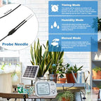 Solar Drip Irrigation System, 490 Timer Modes, 50FT Automatic Plant Watering Kit for 15 Potted Plants, IP67 Waterproof Auto Solar Irrigation Indoor and Outdoor Use for Garden,Balcony, Patio - Image 3