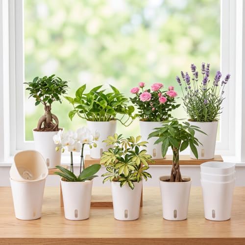 Ziliny 10 Pcs 5.91 Inch Self Watering Planters with Water Indicator - Image 2