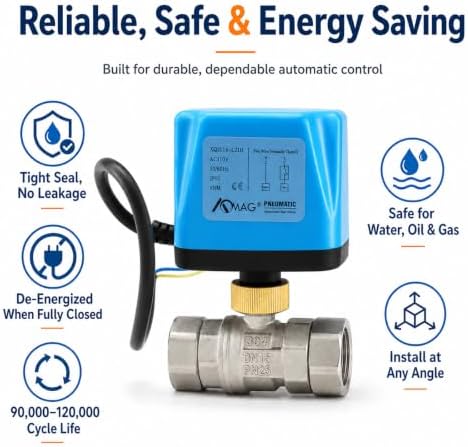 Motorized Ball Valve - 1/2" Stainless Steel Electric Ball Valve AC 110V NPT 2 Wires Normally Closed - Image 5