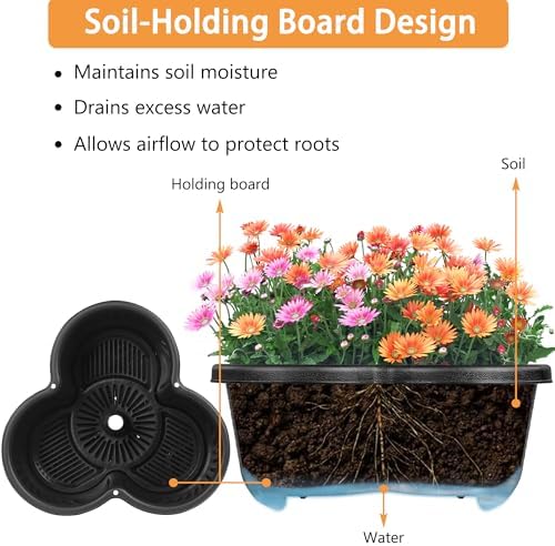 VECELO 7 Tier Vertical Garden Planter, Self Watering Stackable Planters with Wheels for Strawberries, Herbs, Flowers, Vegetables, Black - Image 4