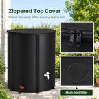 132 Gallon Collapsible Rain Barrel, Portable Rainwater Collection System, Water Storage Tank, Rain Catcher Barrel with Two Spigots and Overflow Kit, Rain Water Barrel Collector for Garden, Black - Image 6