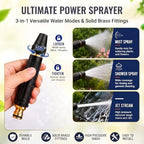 High Pressure Metal Hose Nozzle with 3Spray Modes, Fits US 3/4" GHT - Image 2
