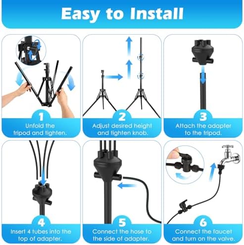 Roylvan Misters for Outside Patio, Faucet Connect Stand with 4 Nozzles - Image 6
