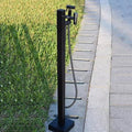 Stainless Steel Freestanding Hose Stand for Outdoor Faucet Vertical Garden Water Column for Yard Outdoor Spigot Hose Bib Holder (D 2 Holes Column with(D 2 Holes Column with Spray Gun) by Unknown