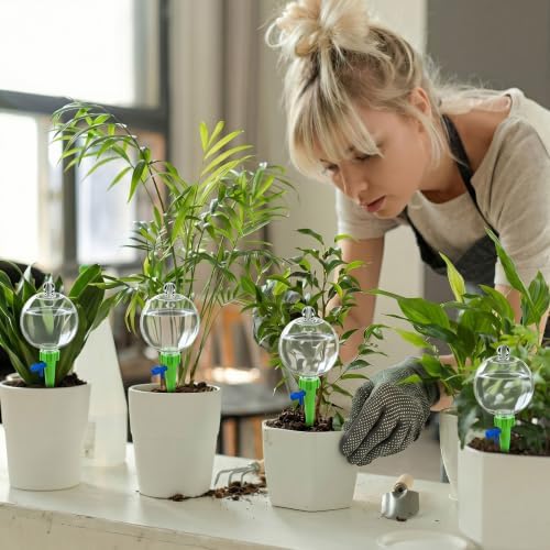 6 Pcs 17 oz Plant Watering Globe with Adjustable Spike, Green - Image 5