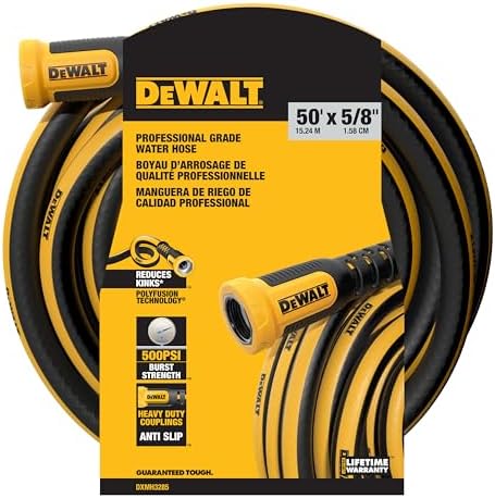 DEWALT Professional Grade Heavy Duty Garden Hose 50 Feet x 5/8 Inch by Unknown