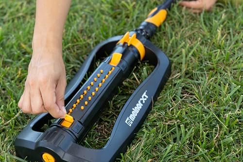 Melnor 65202AMZ CrossStream Turbo Oscillating Sprinkler, 4,000 Sq. Ft. Coverage, TwinTouch Width & Range Control, InfinityDrive™ Turbo Motor, Black, Orange - Image 4